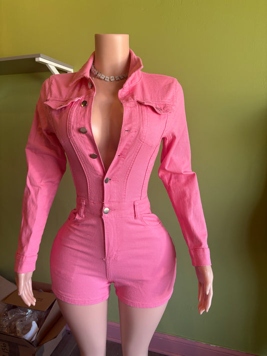 Colored Denim Romper
