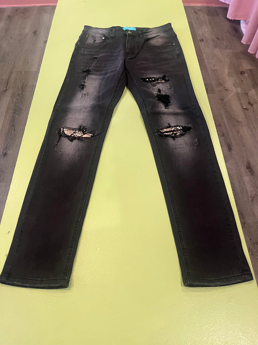 Black Patch Jeans